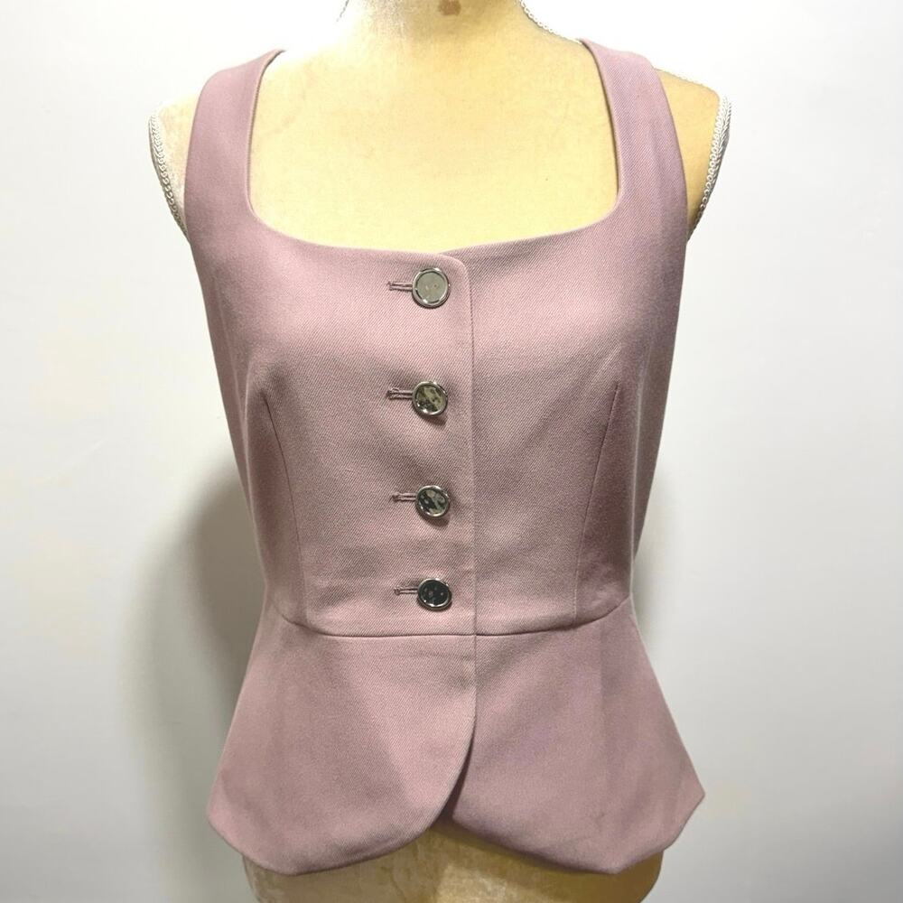 WHBM White House Black Market Tailored Twill Vest Size 4 in Dust Pink - Picture 4 of 9